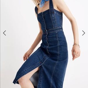 Denim Covered-Button Dress